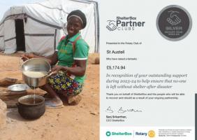 Shelterbox Partner Club Silver Award